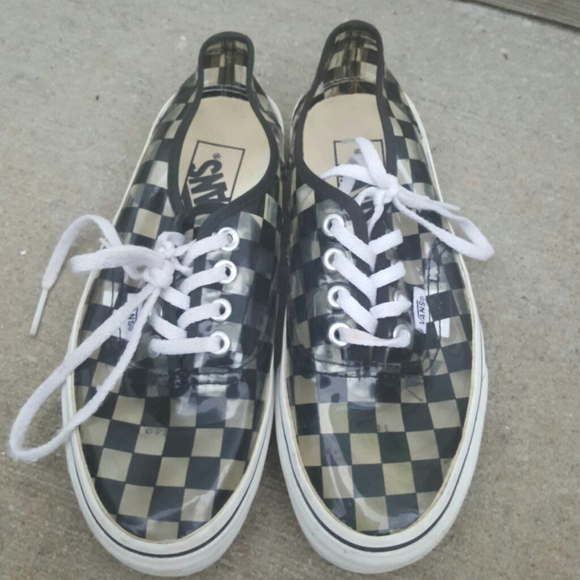 clear checkered vans